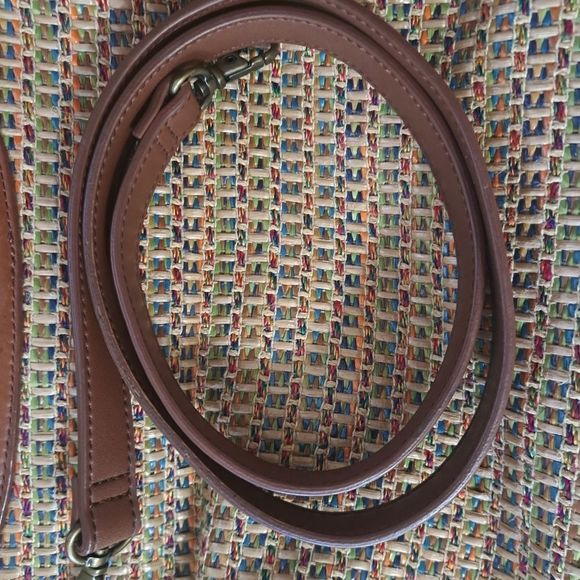 Fossil 1950s Woven Straw & Leather Tote Bag - Picture 11 of 12